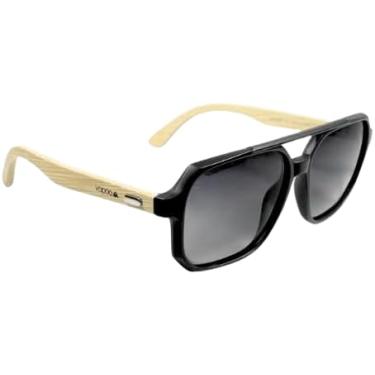 Imagem de ?culos de Sol Polarizado Bambu Madeira Masculino Vopoo - Rio (PRETO)
