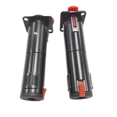 Imagem de Pacote com 2 adaptadores de conector de alimentação de áudio fêmea TRS para TRS para montagem em painel D preto prata (preto (2 peças))