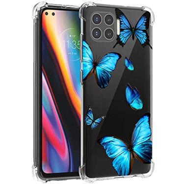 Imagem de Zoeirc Capa para Moto G 5G Plus, Motorola G 5G + capa transparente para meninas e mulheres, capa protetora transparente de TPU macio à prova de choque para Motorola Moto G 5G Plus (borboleta)
