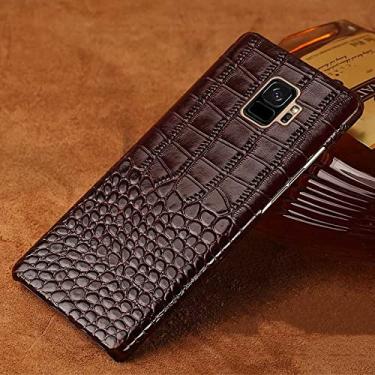 Imagem de Capa de telefone de couro com padrão de crocodilo para Samsung Galaxy S20 Ultra s20 FE s10 S9 S7 S8 plus Note 10 Plus a50 a70 A51 a7 a8 2018 capa traseira, marrom, para Galaxy S8