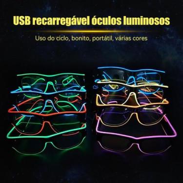 Imagem de hot Óculos emissores de luz sem fio, carregamento USB, adereços LED, p