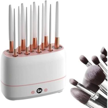 Imagem de Limpador de Pincéis de Maquiagem Secador para Pincéis e Esponjas de Maquiagem Capacidade 12 Pincéis, 2 Esponjas