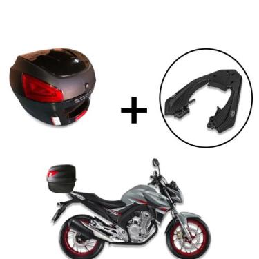 Imagem de Baú Bauleto 29l +  Suporte (fiber Force) Twister 250 16+ - AWA, preto 