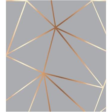 Imagem de Papel de Parede para Quarto e Sala Geométrico Gold Grey 1 Metro - Pape