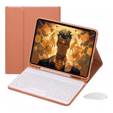Imagem de Capa Para Tab S7 Plus/s7fe/s8 Plus Com Redondo Teclado+mouse (Laranja Vibrante)