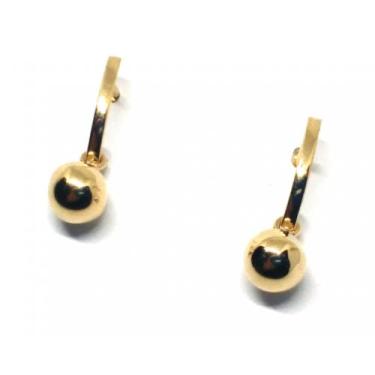 Imagem de Brinco de ouro 18k Filete e bola - Elegancy Joias