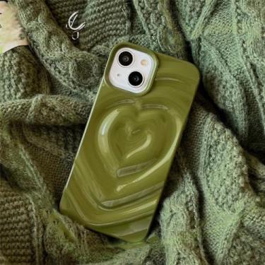 Imagem de Brilhante 3D plissado coração amoroso coração caixa de telefone para iPhone 15 11 12 13 14 Pro Max Candy Color Wave Shape Creative Soft Back Cover, S2, para iPhone 12