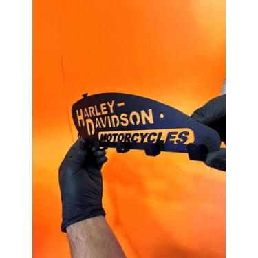 Imagem de Porta Chaves Taque Harley 25 x 10  Preto Lixa - Artístic Laser 