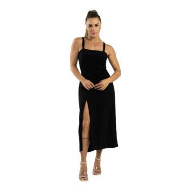 Imagem de Vestido Midi Fenda alça Noivado Aniversário Casamento - C. Cintra, Pre