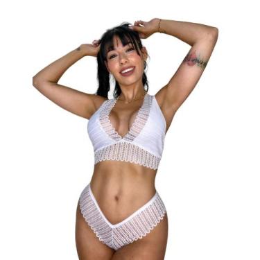 Imagem de Conjunto de Sutiã Sem Bojo e Calcinha Renda Feminino Sexy Lingerie Sen