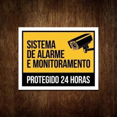 Imagem de Placa Sistema De Alarme E Monitoramento Protegido (27X35) - Sinalizo, 