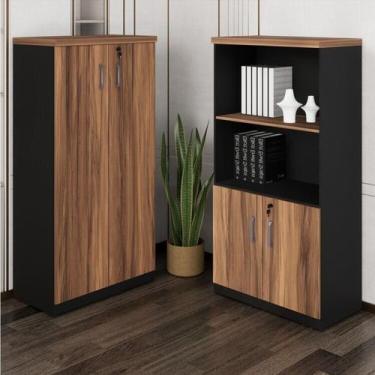 Imagem de Kit 2 Armários Multiuso para Escritório com Armário Fechado e Armário 