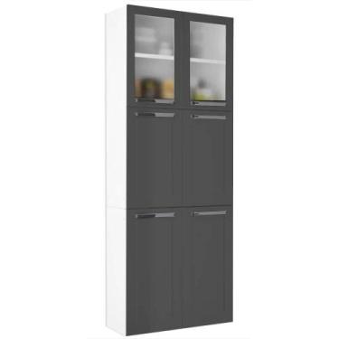 Imagem de Paneleiro Florença 6 Portas Itatiaia Cor Grafite - Estrela Móveis