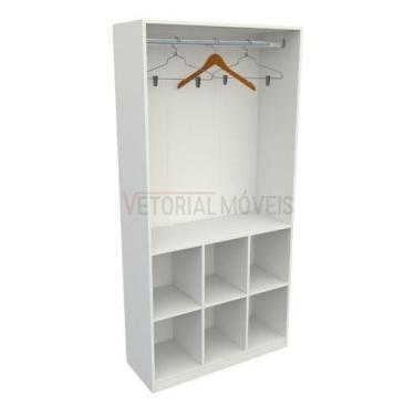 Imagem de Armário Misto 90 Mdp Colmeia Arara Closet Loja Exposição - VETORIAL MÓ