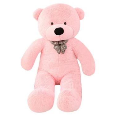 Imagem de Urso Rosa Gravatinha Pelúcia Gigante 1,4m 140cm Casa do Urso
