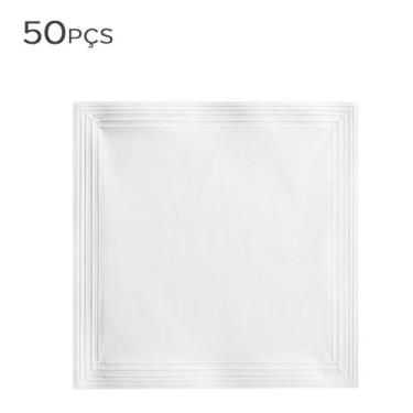 Imagem de Guardanapo de Papel Coquetel Clássico Branco 20CM 50PÇS - Relevo