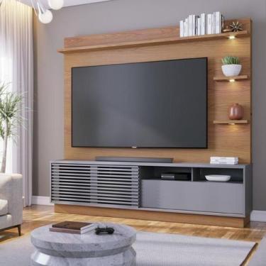 Imagem de Estante Home Theater Ambiente Campeche Freijó Cinza Acetinado - Colibr