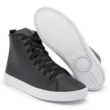 Imagem de Tenis  Feminino Liso Botinha Cano Alto - Pettinari, Preto, 35