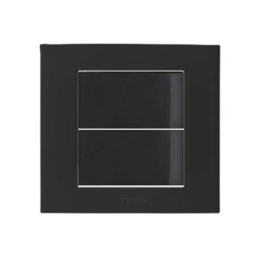 Imagem de Conjunto interruptor simples paralelo 10a embutir moveis preto pezzi