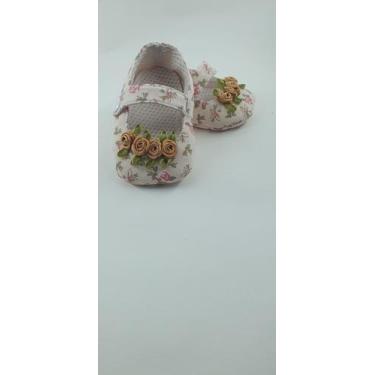 Imagem de Sapatinho Estampado De Flor De Tecido Para Bebê - Cantinho do Bebê, P