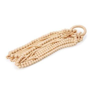 Imagem de Colar decorativo de mesa estilo japamala em madeira mart