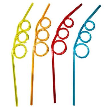 Imagem de Canudo espiiral rigido colorido divertido drinks bebidas - DIVA E BELA