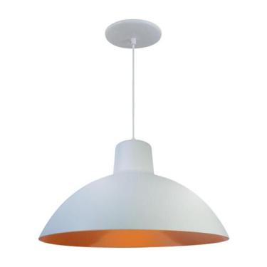 Imagem de Kit 5 Luminária Pendente Chinesa 33cm Interior Laranja Com Fiação 110/