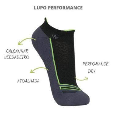 Imagem de Kit 6 Pares Meia Lupo Original Sport Dry Alta Performance Running, Bra