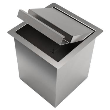 Imagem de CLL Lixeira De Embutir Quadrada Inox 4 Litros De Bancada - SARO