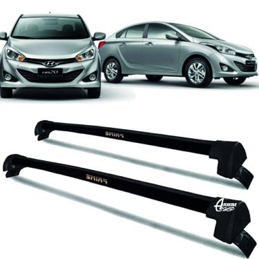 Imagem de Rack Teto Aluminio Prime Hyundai HB20S 15/ 2019 Preto PR154