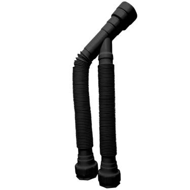 Imagem de Sifão Sanfonado Duplo Lavatório/Pia/Tanque 80Cm Preto