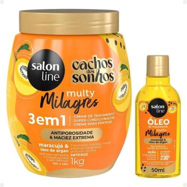 Imagem de Kit Salon Line Multy Milagres: 1 Creme 3 em 1 e 1 Óleo Maracujá