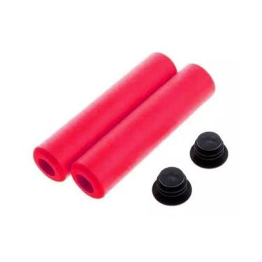 Imagem de Manopla MTB Silicone WS-088 Macia 130mm Rosa c/ Plugs - KTR