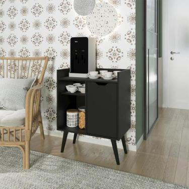 Imagem de Aparador Balcão com 1 Porta 60x78cm Preto - Tecno Mobili