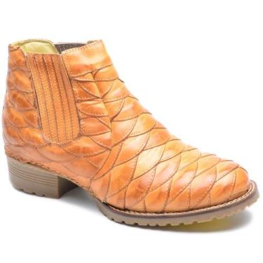 Imagem de Bota Chelsea Masculina Couro Escamada Cano Curto Confortável - Mila Ma