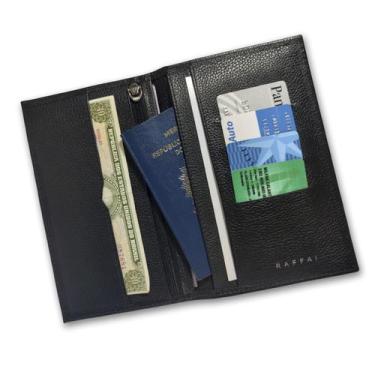 Imagem de Carteira Porta Passaporte Couro RFID Blocking 19-R Raffai Couros, Pret