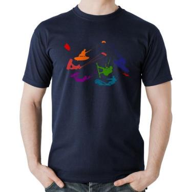 Imagem de Camiseta Algodão Kite Surf Freestyle - Foca na Moda, Marinho, M