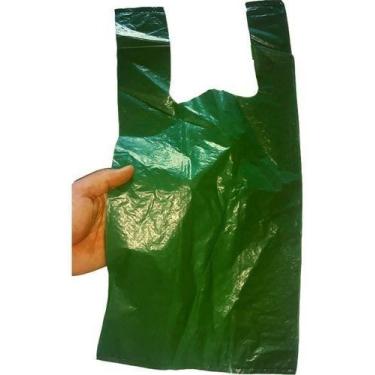 Imagem de Sacolas Plásticas Recicladas Verdes Reforçadas 3kg 40x50 M - Higipack