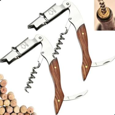 Imagem de 2 Saca-rolhas Abridor De Vinho E Garrafas Profissional Garbo - saca ro