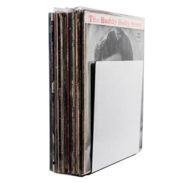 Imagem de Porta Lp Em Metal Suporte P/ Guardar 45 Disco De Vinil Apoio - SS, Bra