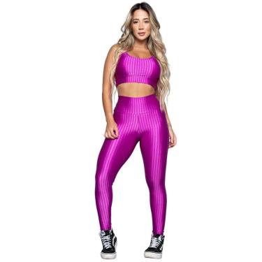 Imagem de Conjunto Top e Calça New Zig 3D Fitness Serra e Mar Alta Compressão Academia Treino Moda Feminina-Feminino