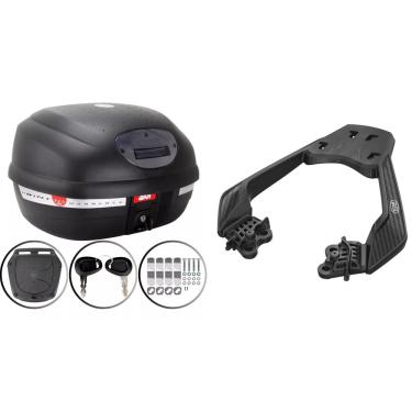 Imagem de BAú 33L MONOLOCK FUME E-33NT Givi + Suporte Bagageiro Honda Cb300f Twister 23... scam Fiberforce