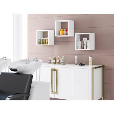 Imagem de Kit 03 Nichos Organizadores Para Parede 30x30 - AJL, Branco