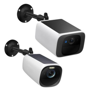 Imagem de Suporte de parede de metal para eufy SoloCam S220/C210, eufyCam 2C/2C Pro, 2/2 Pro, 3C/S300, 3/S330, Eufycam E, rotação de 360° + suporte de montagem ajustável de inclinação de 90° com melhor