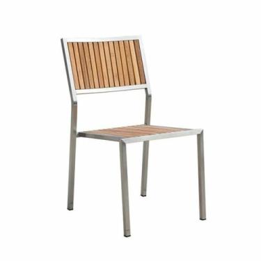 Imagem de Cadeira Aço e Madeira Teka Area Gourmet Primeira Linha - LUXdécor