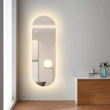 Imagem de Espelho Lapidado Oval Iluminado com led quente - 50X120cm - Woodglass