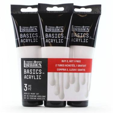 Imagem de Tinta Acrílica Liquitex Basics 118ml Titanium White 3 Unid, Basics