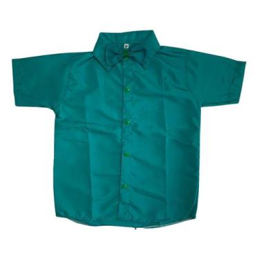 Imagem de Camisa Infantil Social Verde E Gravata - Pequenos Encantos Baby, Verde