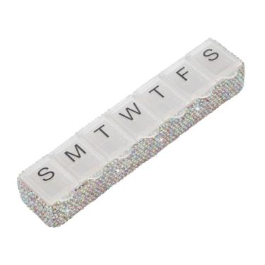 Imagem de EveryBling Organizador semanal de comprimidos pequeno para 7 dias, porta-remédios, caixa de comprimidos para uso diário, recipientes de vitaminas, organizadores de medicamentos (AB)