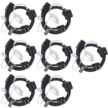 Imagem de HYS Fone de ouvido de vigilância com tubo de bobina acústica transparente, kit de áudio, fone de ouvido walkie talkie com microfone para Baofeng UV-5R UV-82 Kenwood 2 pinos rádio amador bidirecional